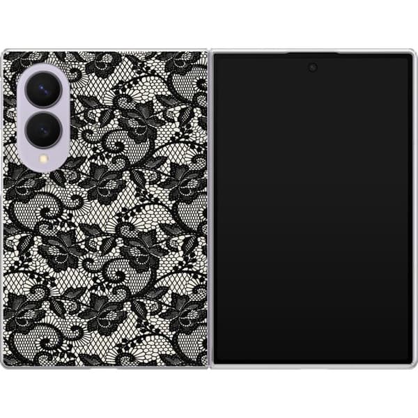 Kompatibelt Mobildeksel til Samsung Galaxy Z Fold8 Svart blondemønster svart