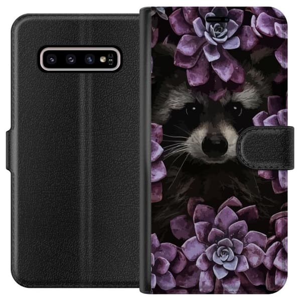 Kompatibelt Lommeboketui til Samsung Galaxy S10+ Vaskbjørn