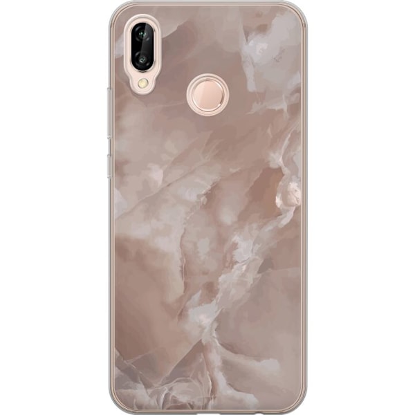 Huawei P20 lite Gennemsigtig cover Marmor Lyserød