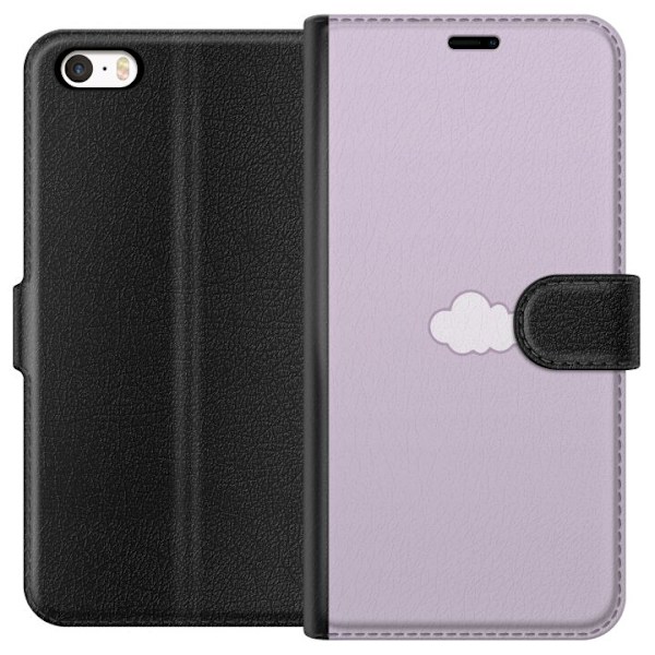 Apple iPhone 5s Plånboksfodral Lila Moln – minimalistiskt moln på lila bakgrund