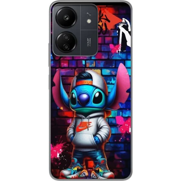 Kompatibelt Mobildeksel til Xiaomi Redmi 13C Gatekunstalien i hettegenser i neon-graffitistil