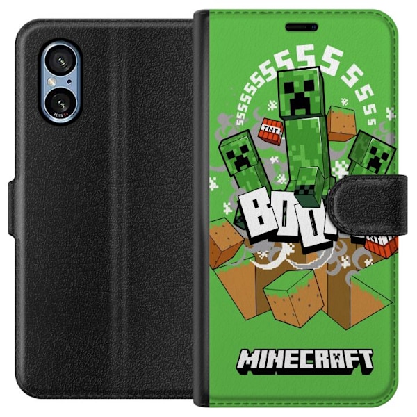 Sony Xperia 5 V Tegnebogsetui Minecraft Boom