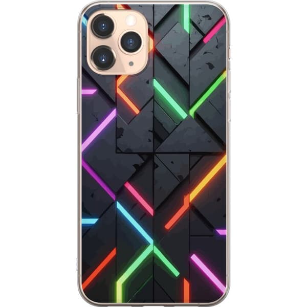 Kompatibel Mobilcover til Apple iPhone 11 Pro Geometrisk neonmønster med farvede lyslinjer