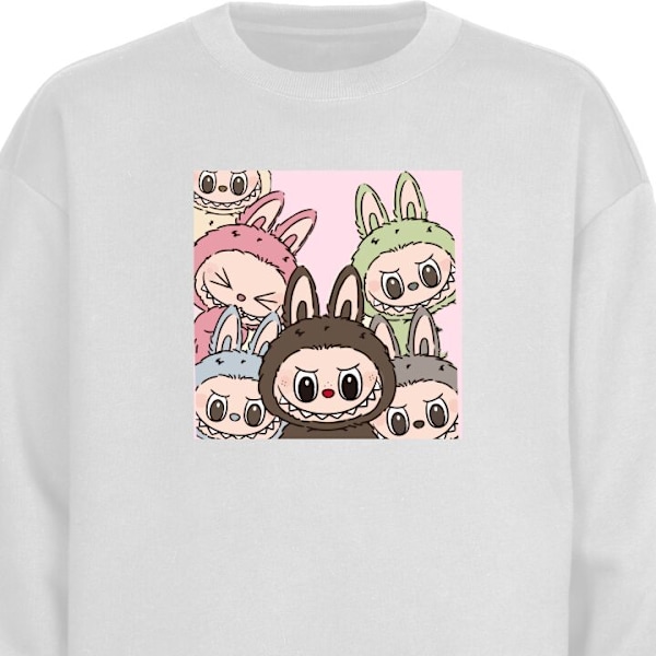 Sweatshirt for Voksen | Klassisk Collegegenser Labubu Classics hvit S