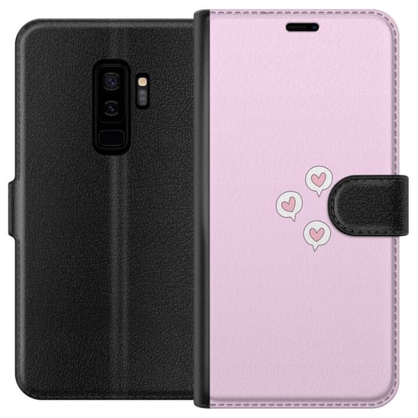 Kompatibel Tegnebogsetui til Samsung Galaxy S9+ Hjerter i bobler