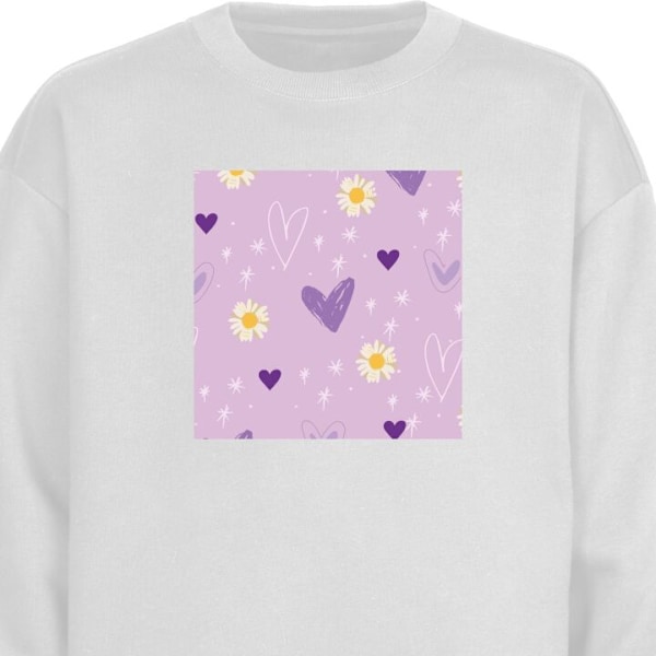 Sweatshirt for Voksen | Klassisk Collegegenser Blomster hvit M