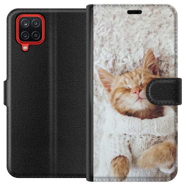 Samsung Galaxy A12 Tegnebogsetui Kitty Sweater