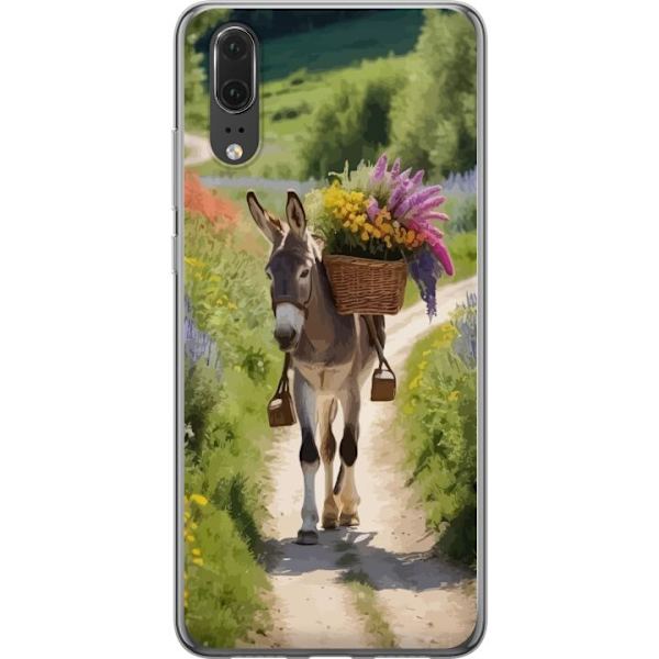 Huawei P20 Läpinäkyvä kuori Aasi Eläinaihe Rauhallinen Suunnittelu Luontoaihe Suosittu Koristelu Huumori Graafinen Eläinteema Eksoottinen