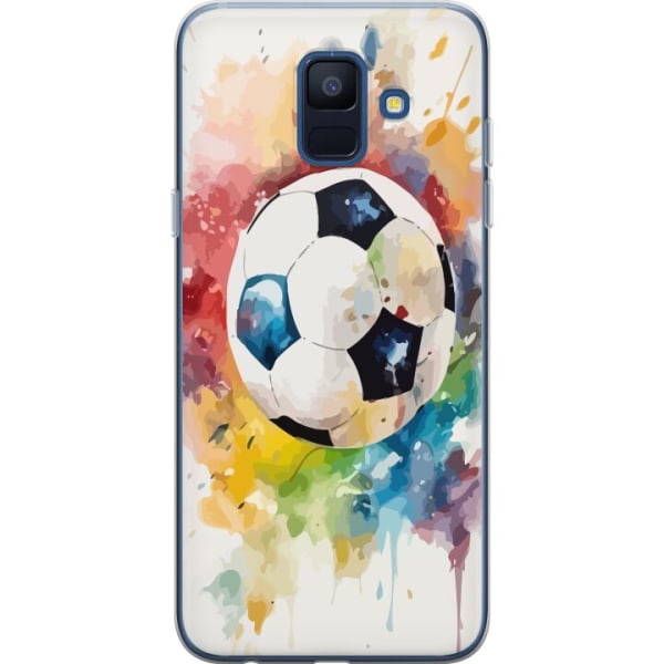 Samsung Galaxy A6 (2018) Gennemsigtig cover Fodbold