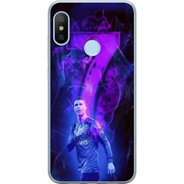Xiaomi Mi A2 Lite Läpinäkyvä kuori Ronaldo 7 - Jalkapallolegenda Toiminnassa Fanien Puolesta