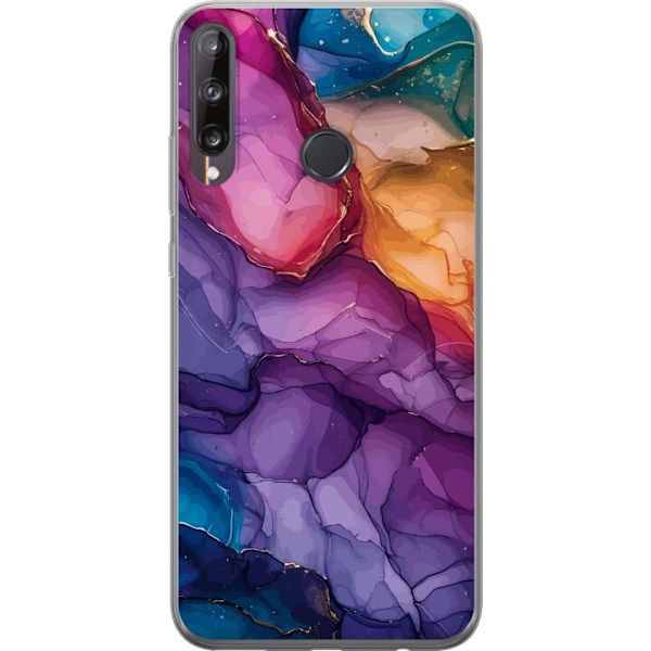 Huawei P40 lite E Gennemsigtig cover Farverige stenar