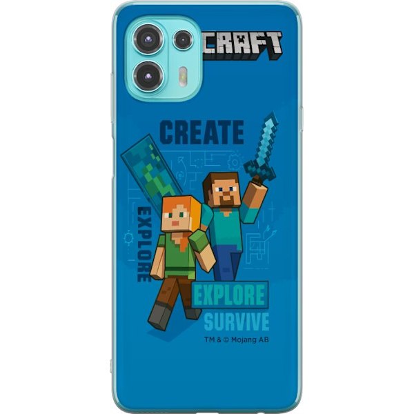 Motorola Edge 20 Lite Gjennomsiktig deksel Minecraft Grotter