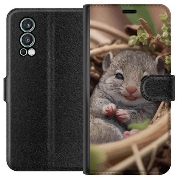 OnePlus Nord 2 5G Tegnebogsetui Rotte Smilende Dyremotiv By Motiv Urban Grafisk Design Populært Sjovt Motiv Kunstart Stil