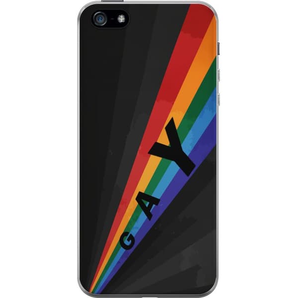 Kompatibelt Mobilskal till Apple iPhone 5 Gay regnbåge svart