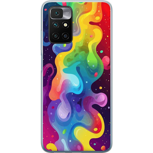 Xiaomi Redmi 10 Genomskinligt Skal Color Splash Abstrakt Konst Design Färgstarkt Mönster Modern Populär Väggkonst Grafiskt Trend