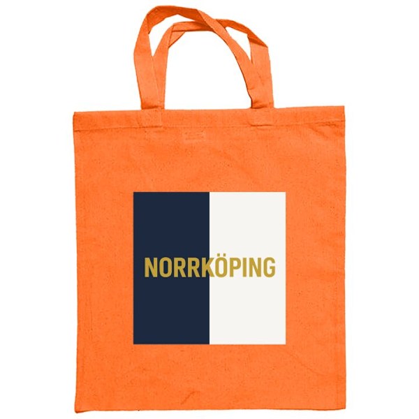 Mulepose | Holdbar Indkøbstaske i Stof Norrköping – fodbold Orange one size