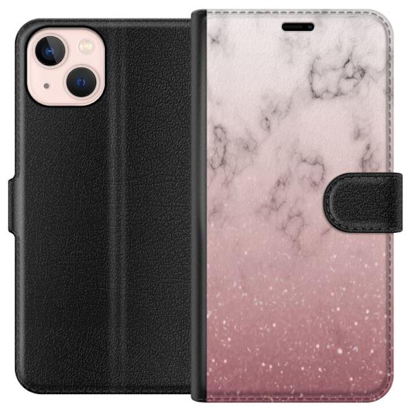 Apple iPhone 13 Tegnebogsetui Blødt Pink Marmor