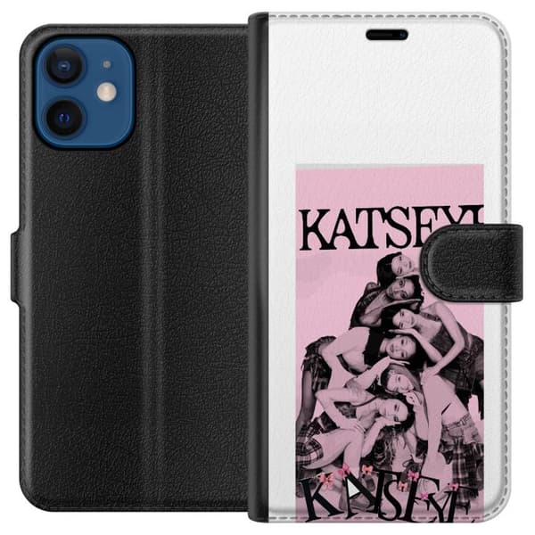 Kompatibelt Plånboksfodral till Apple iPhone 12 mini KATSEYE i rosa rosa