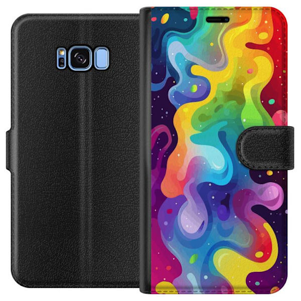 Samsung Galaxy S8 Plånboksfodral Color Splash Abstrakt Konst Design Färgstarkt Mönster Modern Populär Väggkonst Grafiskt Trend