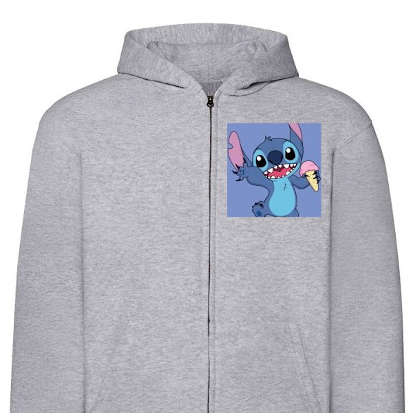 Zip-Hoodie | Huvtröja med Dragkedja för Vuxna Stitch grå S