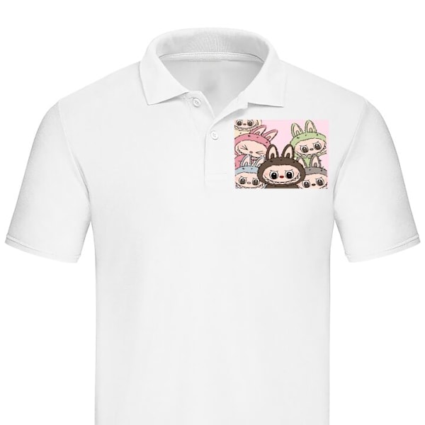 Piké för Vuxen | Elegant Pikétröja Labubu Classics Vit X-Large