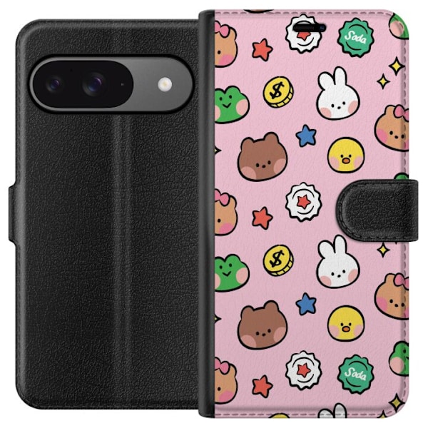 Google Pixel 9 Pro Plånboksfodral Kawaii Mönster