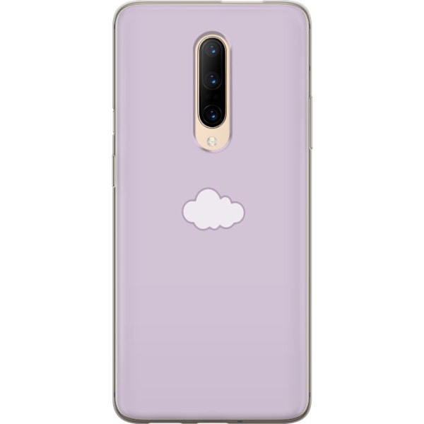OnePlus 7 Pro Genomskinligt Skal Lila Moln – minimalistiskt moln på lila bakgrund