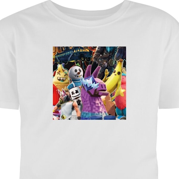 T-shirt til Voksen | Klassisk Voksen T-shirt Fortnite hvid L