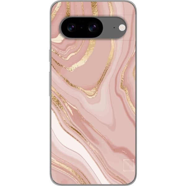 Google Pixel 8 Läpinäkyvä kuori Vaalea Rosa Marmori