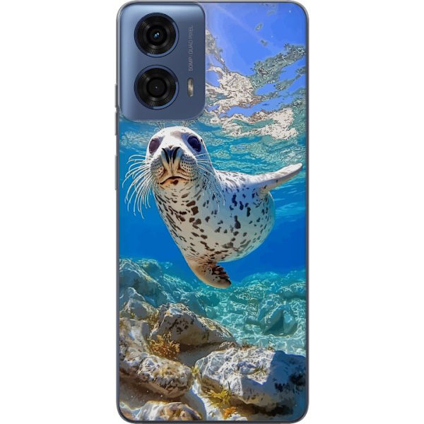 Motorola Moto G24 Läpinäkyvä kuori Myynti Meri Uiminen Eläinaihe Luonto Vesimotiivi Sininen Suunnittelu Meriteema Suosittu Motiivi Villieläimet