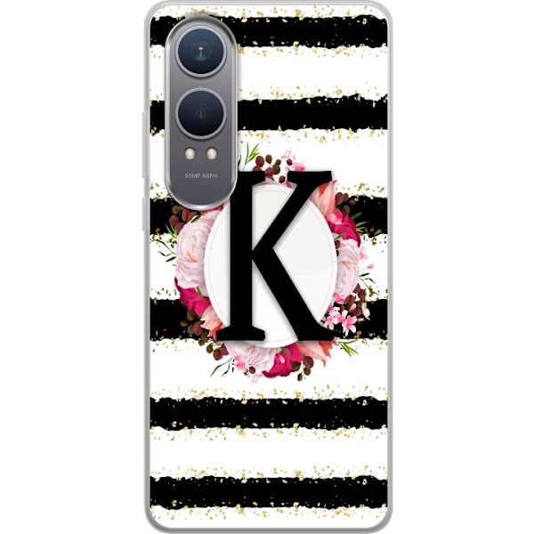 OnePlus Nord CE4 Lite Läpinäkyvä kuori Kirjain K