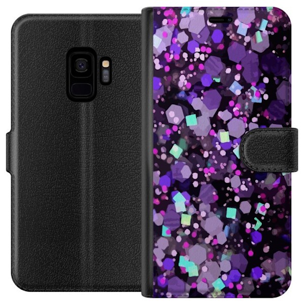 Samsung Galaxy S9 Tegnebogsetui Lilla Glitter