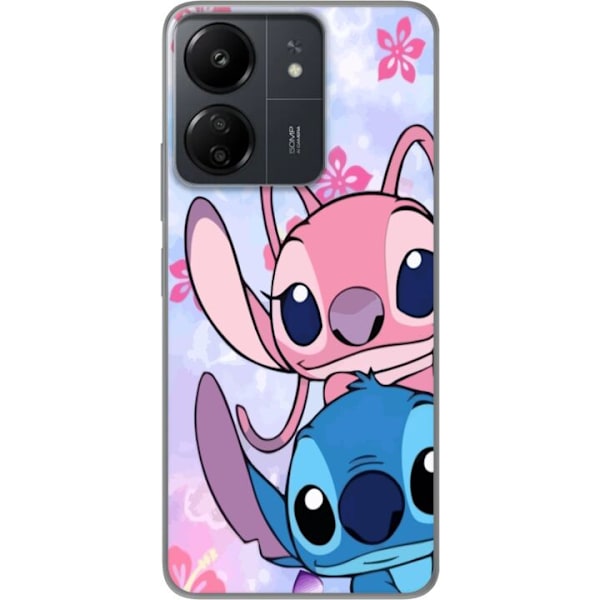 Xiaomi Redmi 13C Genomskinligt Skal Stitch & Angel