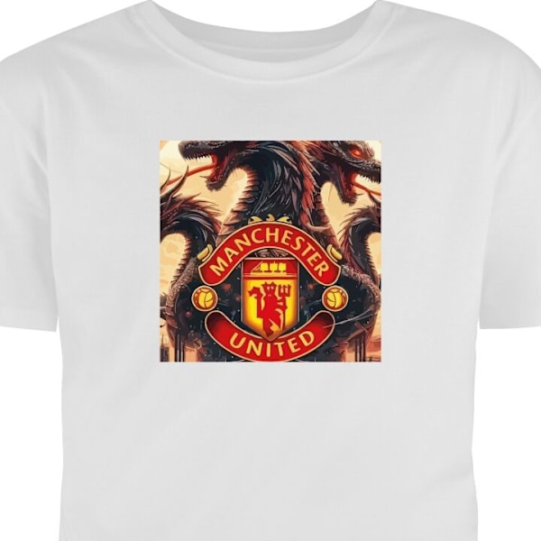 Børne T-shirt | Behagelig T-shirt til Børn Manchester United hvid 12-13 År