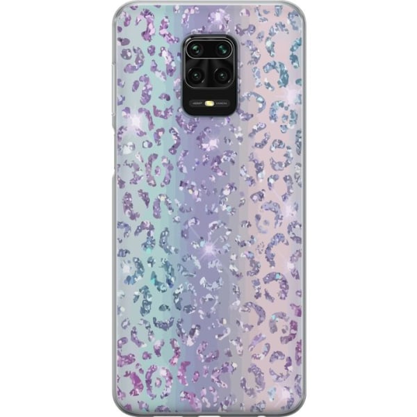 Xiaomi Redmi Note 9S Gennemsigtig cover Glitter Leopard