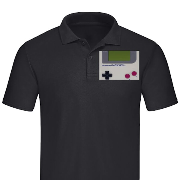 Poloshirt til Voksen | Elegant Poloshirt Game Boy Sort Lille