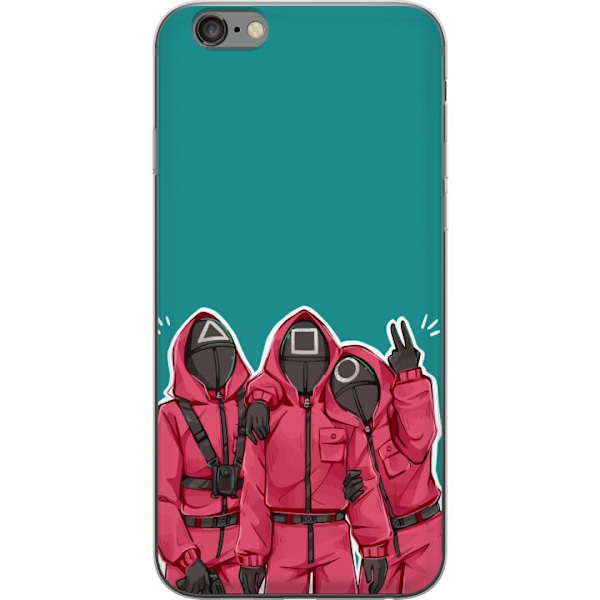 Apple iPhone 6 Plus Genomskinligt Skal Squid Game Karaktärer Grafisk Design Seriefigurer Populär TV Motiv Asiatisk Stil Spännande Trend