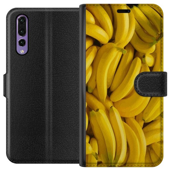 Huawei P20 Pro Plånboksfodral Banana Pattern – lekfullt mönster med gula bananer