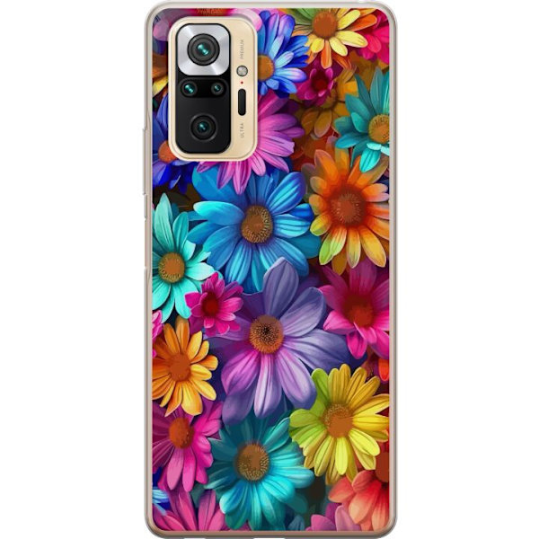 Xiaomi Redmi Note 10 Pro Genomskinligt Skal Gerbera Blommor Färgglad Dekor Blommotiv Populärt Heminredning Färg Rik Väggkonst Design