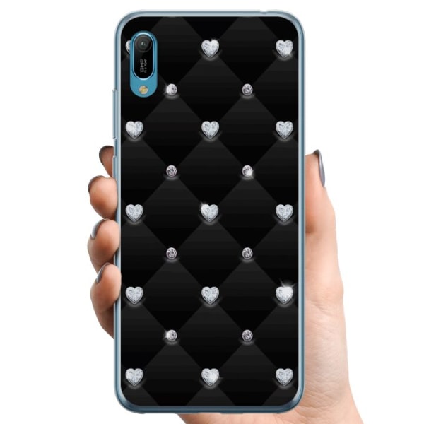 Huawei Y6 Pro (2019) TPU Mobilcover Diamant Hjerte