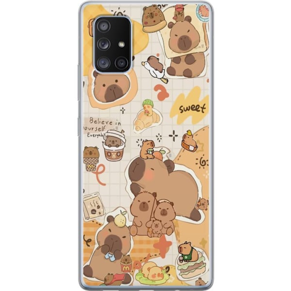 Samsung Galaxy A71 5G Genomskinligt Skal Kawaii capybara mobilskal med gulliga djurmotiv