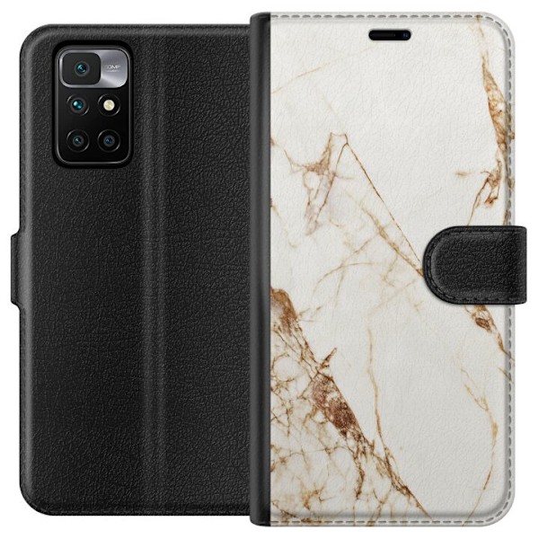 Xiaomi Redmi 10 Plånboksfodral Vit marmor