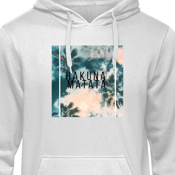 Hoodie för Vuxen | Bekväm Huvtröja Hakuna Matata grå XXL