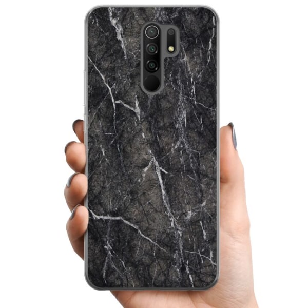 Xiaomi Redmi 9 TPU Mobilcover Sort Marmor