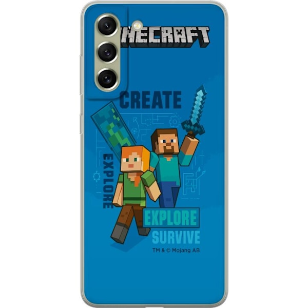 Samsung Galaxy S21 FE 5G Genomskinligt Skal Minecraft Caves