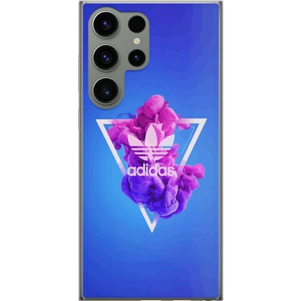 Samsung Galaxy S23 Ultra Läpinäkyvä kuori Adidas-inspiroitunut sininen muotoilu - urheilullinen motiivi retro-vibeillä sinisissä sävyissä