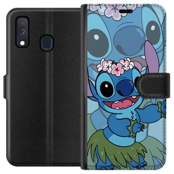 Kompatibel Tegnebogsetui til Samsung Galaxy A40 Stitch under Stjernerne - Magisk Anime-stil