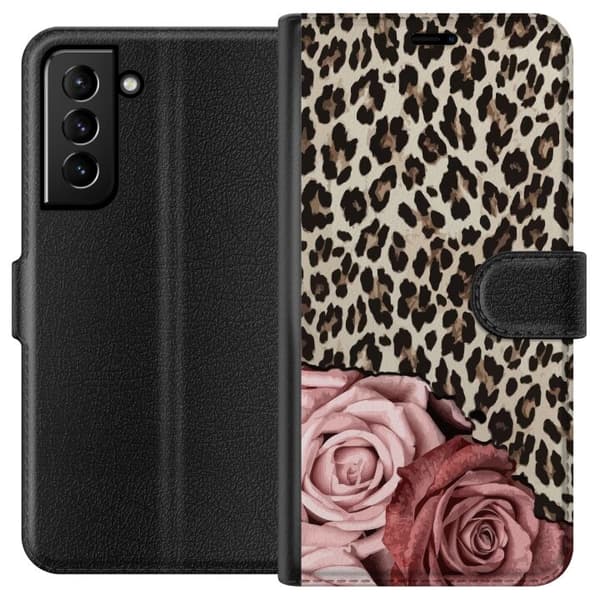 Kompatibelt Plånboksfodral till Samsung Galaxy S21+ 5G Leopardrosor