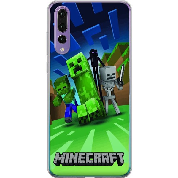 Huawei P20 Pro Genomskinligt Skal Minecraft Creeper mobilskal i klassisk grön pixelstil