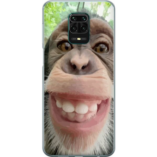 Xiaomi Redmi Note 9 Pro Genomskinligt Skal Chimp Selfie Rolig Grafisk Design Apa Djurmotiv Trend Roligt Motiv Populärt Urban Art Stil